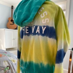 Spiritual gangster pull over tie-dye sweatshirt